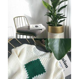 Round-neck Diamond Chunky Sweater