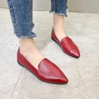 Faux Leather Pointed Moccasins