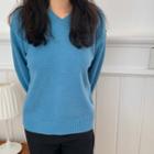 V-neck Plain Sweater (6 Colors)