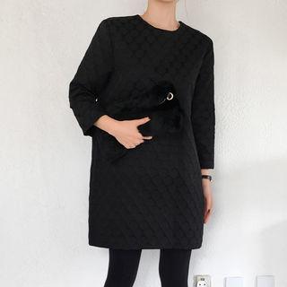 Round-neck Textrued Dress