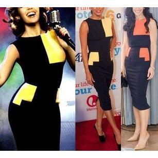 Color-block Sleeveless Sheath Dress
