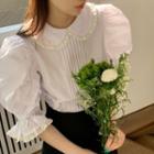 Short-sleeve Collared Blouse 3108 - Blouse - White - One Size