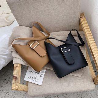 Buckled Shoulder Bucket Bag