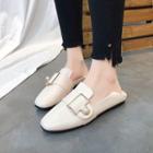 Faux Pearl Buckle Loafers