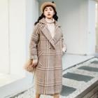 Notch-lapel Plaid Double-breasted Coat
