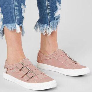 Denim Buckled Sneakers