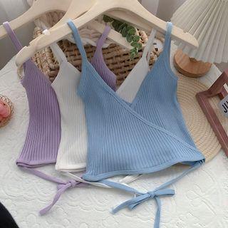 Cross Deep V Knit Tank Top