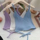 Cross Deep V Knit Tank Top