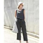 Sleeveless Tie-waist Jumpsuit As Shown In Figure - One Size