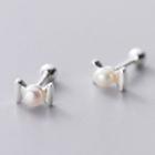 925 Sterling Silver Bow Stud Earring 1 Pair - S925 Silver - As Shown In Figure - One Size