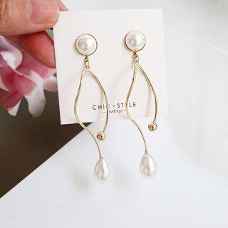 Faux Pearl Fringed Earring 1 Pair - One Size