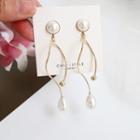 Faux Pearl Fringed Earring 1 Pair - One Size