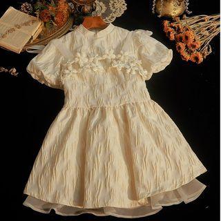 Flower Accent Mini A-line Dress