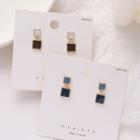 S925 Sterling Silver Square Drop Ear Stud