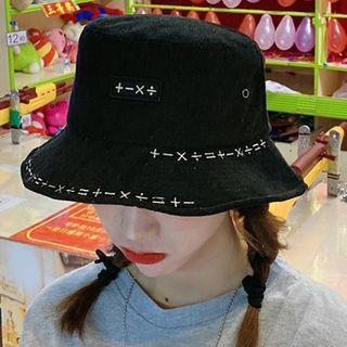 Embroidered Maths Symbol Bucket Hat