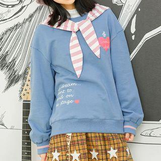 Sailor Collar Fleece-lined Pullover