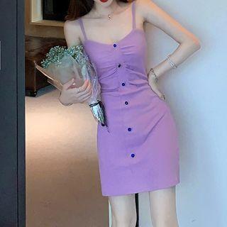 Button-up Strappy Sheath Dress