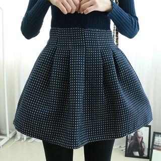 Patterned Band-waist A-line Skirt