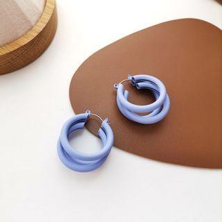 Layered Hoop Earring 1 Pair - Earrings - Purple - One Size