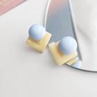 Square Ball Ear Stud / Clip-on Earring