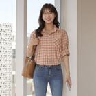 Two-way Tab-sleeve Checked Shirt