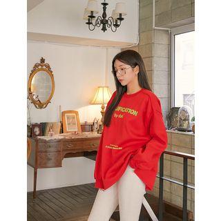 Plus Size Letter Print Napped Sweatshirt