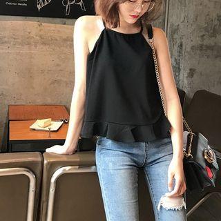 Ruffle Hem Halter Top
