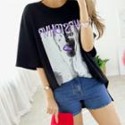 Face Print Oversized T-shirt