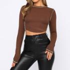 Long-sleeve Fitted Crop Top