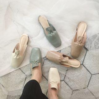 Square Toe Shirred Mules