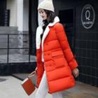 Double-breasted Notched-lapel Padded Coat