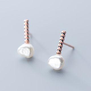 925 Sterling Silver Irregular Pearl Earring