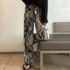 Straight Tie-dye Wide-leg Trousers Grey - One Size