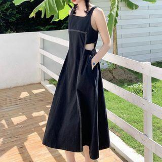 Square-neck Sleeveless Open-waist Dress