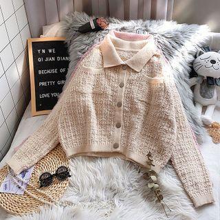 Collared Tweed Cardigan