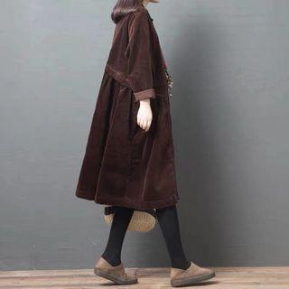 Corduroy Midi A-line Shirtdress