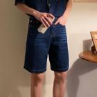 Denim Shorts / Elbow-sleeve Shirt