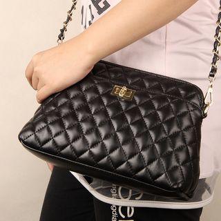 Genuine-leather Twist-lock Cross Bag