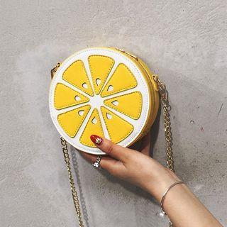 Lemon Faux Leather Crossbody Bag