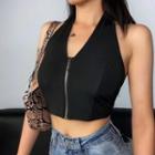 Halter-neck Zip Camisole Top