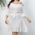 Off-shoulder Bobble A-line Dress
