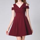 V-neck Cutout Shoulder Dress