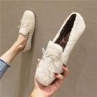 Faux Shearling Bow Detail Loafers