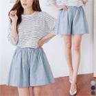 Band-waist A-line Shorts
