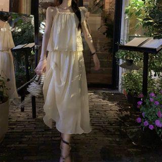 Flowy Camisole Top / Midi A-line Skirt