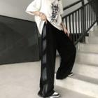 High-waist Striped Shift Wide-leg Pants
