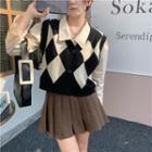 Two Tone Sweater Vest / Shirt