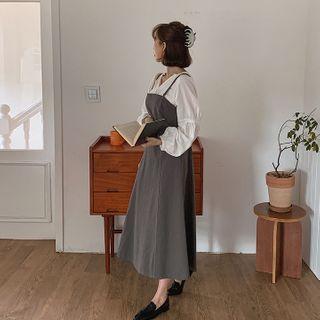 Double-strap Stitched Long Dress
