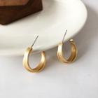 Twisted Alloy Open Hoop Earring 1 Pair - S925 Silver Needle - Earring - Gold - One Size