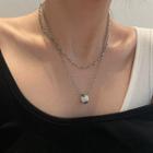 Pendant Sterling Silver Layered Choker Necklace 925 Silver - Necklace - Silver - One Size